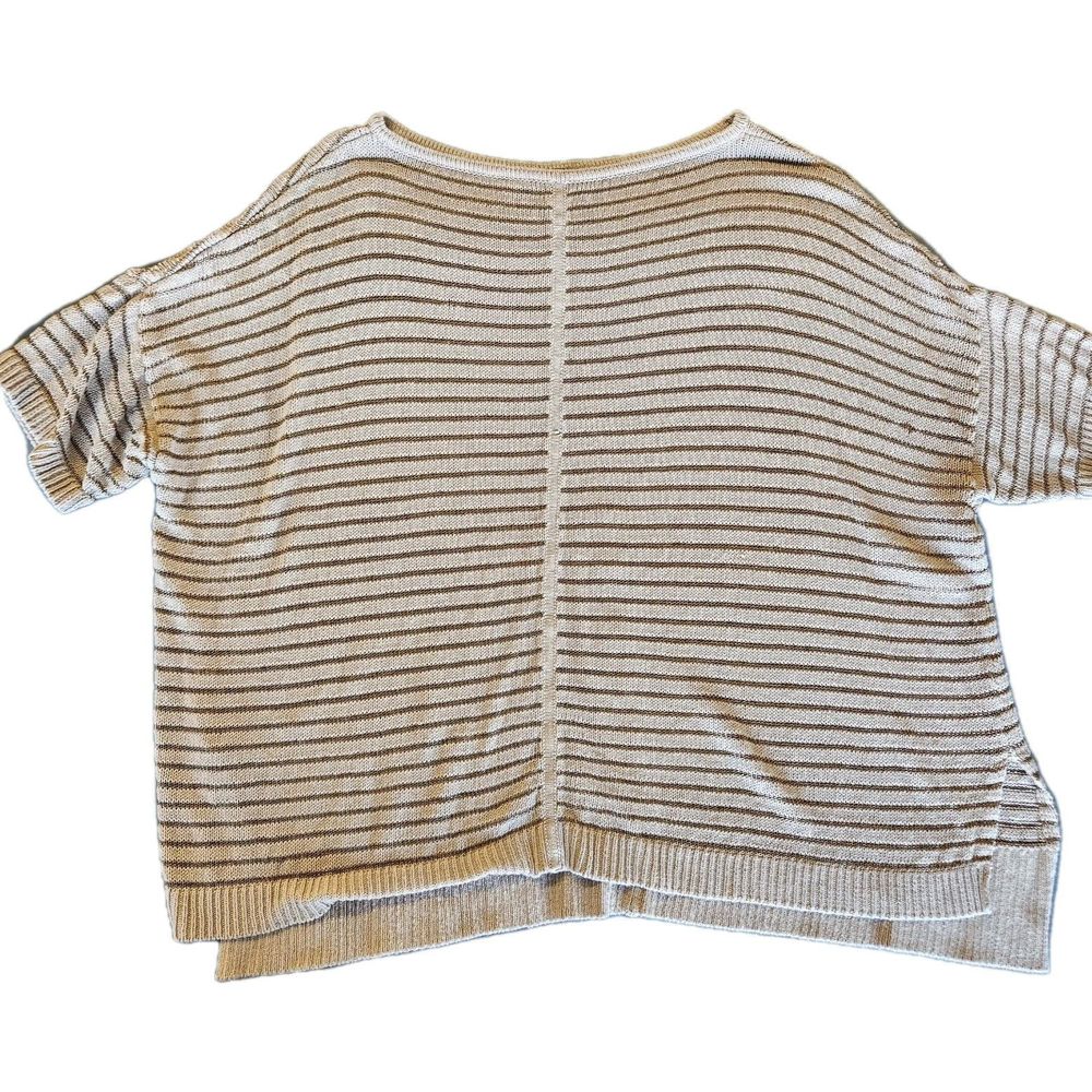 Ann Taylor Open-Knit Pullover Sweater Top 3/4 Sleeve Crew Neck Womens Size Large